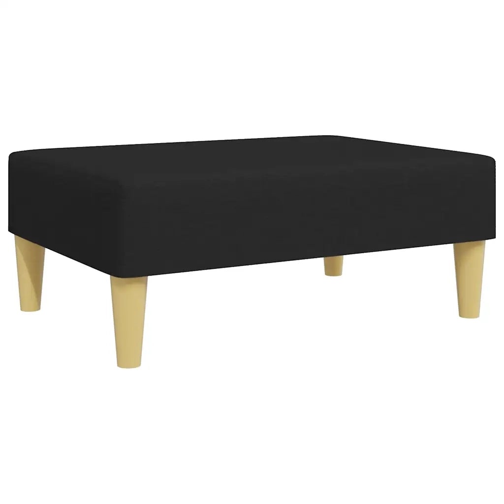 Divano Letto 2 Posti con Cuscini e Poggiapiedi-Sofa Letto 2 Posti-Daybed Nero in Tessuto