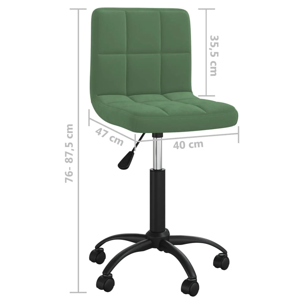 Sedia girevole da ufficio/studio velluto verde scuro 02_0024187