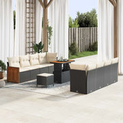 Set Divano da Giardino con cuscino 11 pcs Nero e Crema 3363150