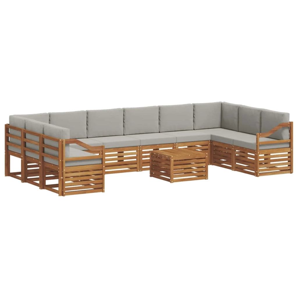 Set divano sezionale 11 pcs Grigio Naturale e Chiaro 3375616