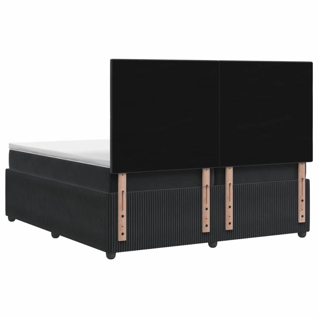 Letto box spring con materasso Nero 200 x 200 cm Velluto 3454675