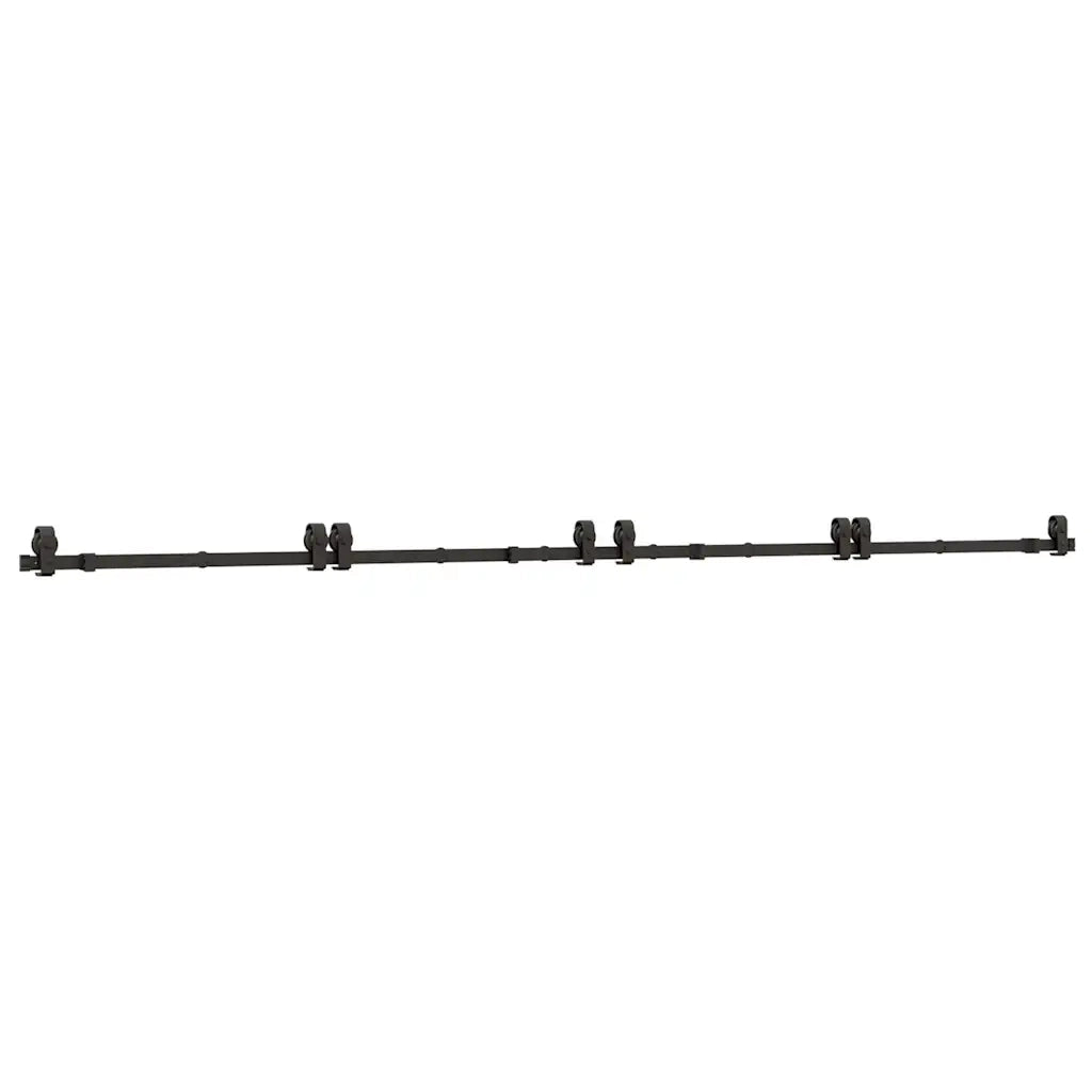 Kit di Binari per Porte Scorrevoli 366 cm Acciaio Nero 3295801