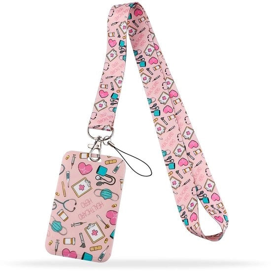 Portafoglio per tessera di identità con cinturino - ideale per le tessere di identità - design unisex - perfetto per medici/ infermiere - 1 pezzo - adatto per cellulare - Portafoglio tessera di identità