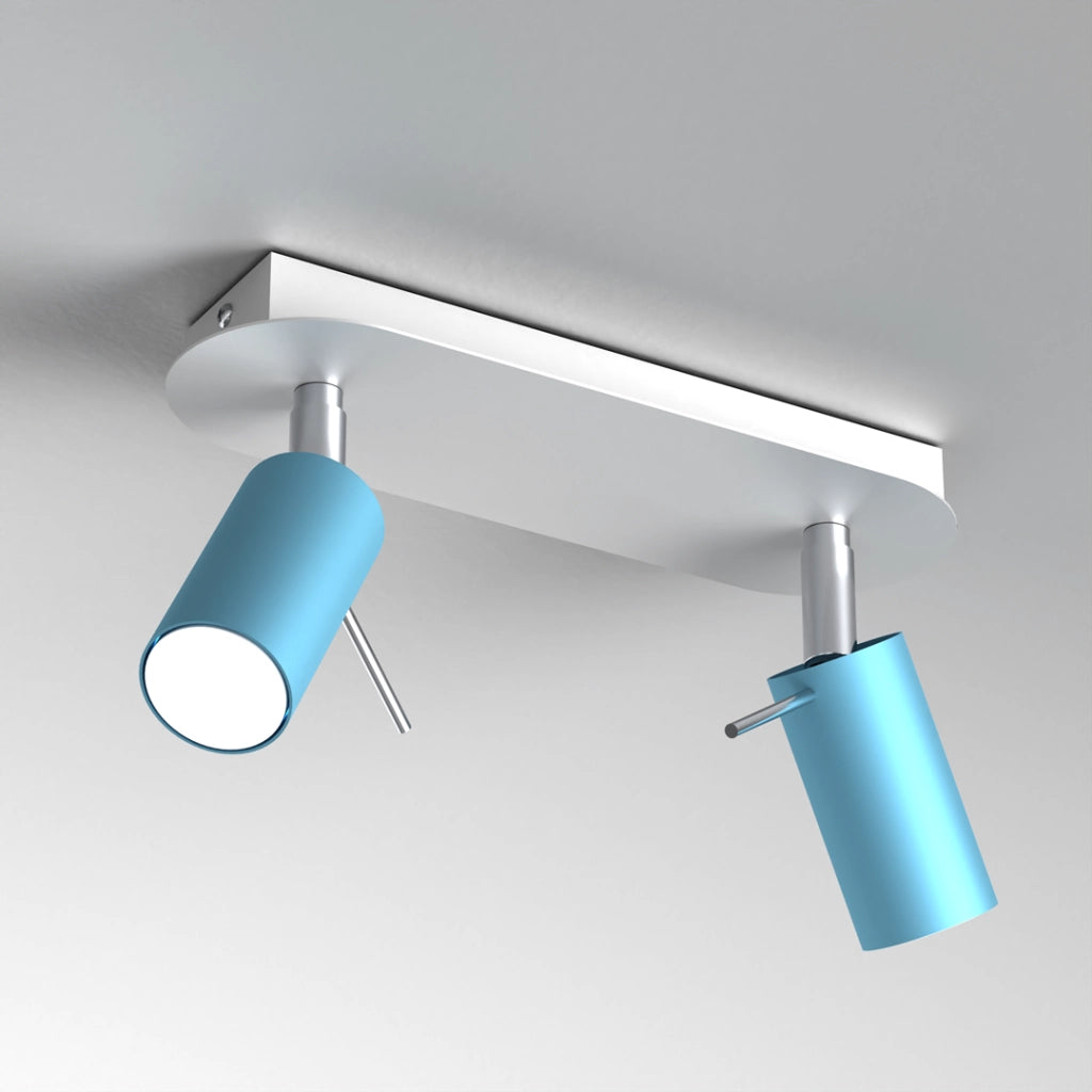 Plafoniera da soffitto Preston 2 luci GU10 blu cromo