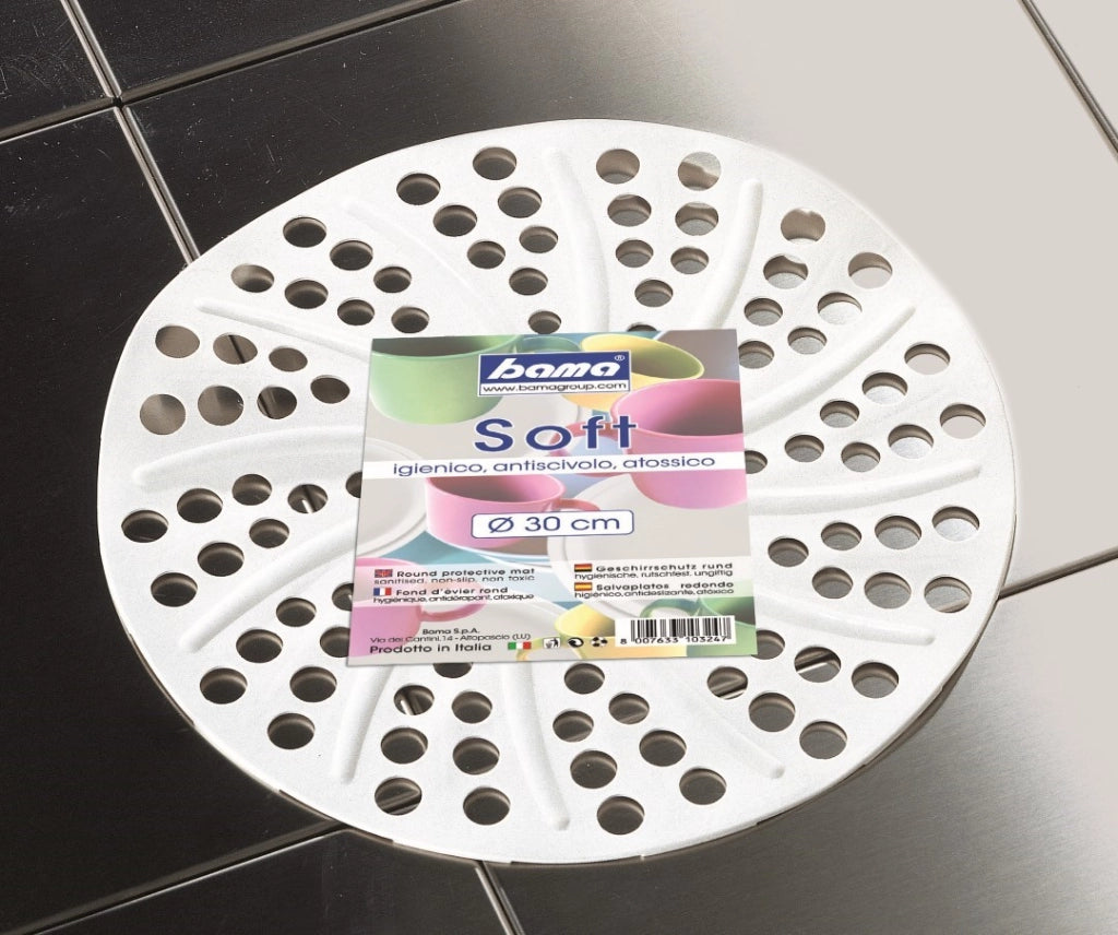 Tappeto Tappetino Per Lavello Soft Tondo Diametro 30 Cm Colori Assortiti Set 5 Pezzi - Bama