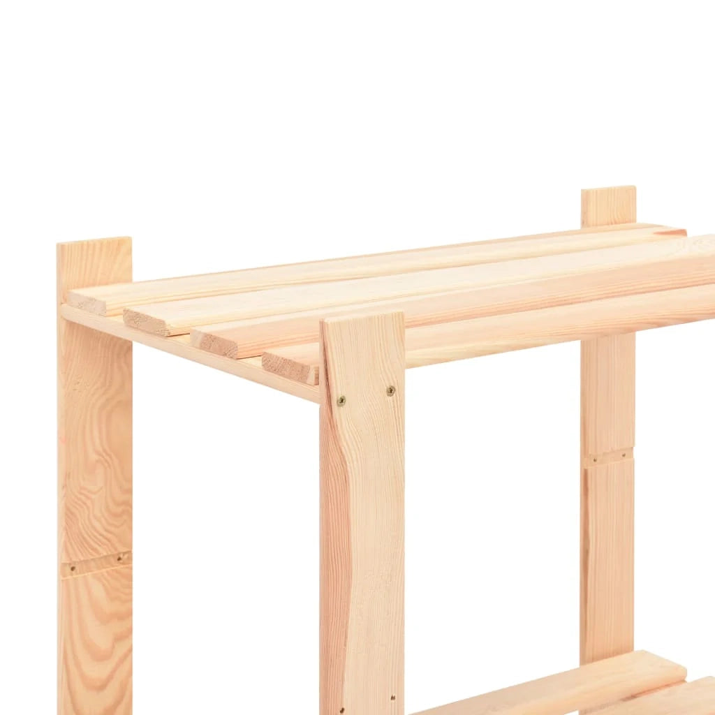 Scaffali portaoggetti a 3 livelli 10 pezzi 80 x 38 x 90 cm pino 150 kg beige 02_0045722