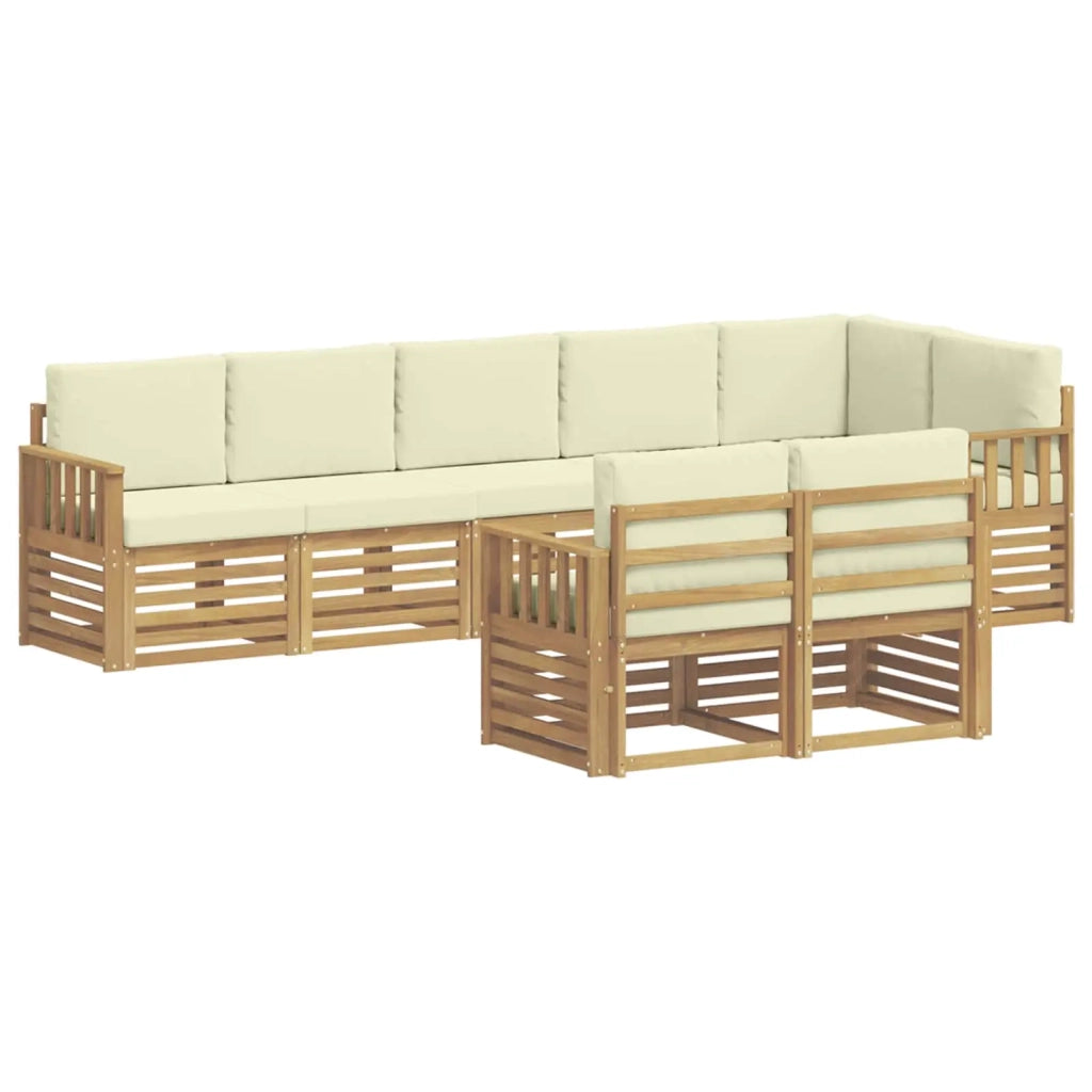 Set di divani da esterno 8 pcs Bianco e Crema 3392025