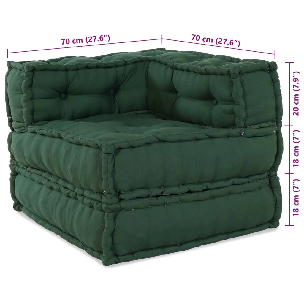 Divano modulare 2 pcs Verde 140 x 70 x 56 cm Tessuto 3315076