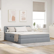 Letto con contenitore e materasso Grigio chiaro 180 x 200 cm