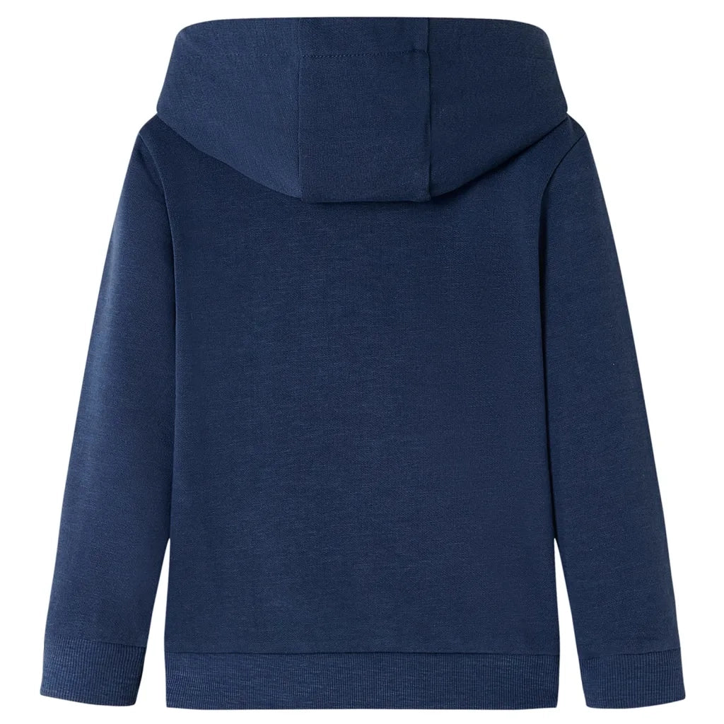 Felpa da Bambino con Cappuccio Blu Marino M¨¦lange e Arancione 128