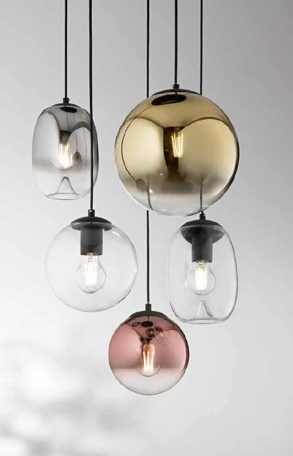 SOSPENSIONE BALU 3-FUME' 1 LUCE ATTACCO E27 D.25CM L.27CM