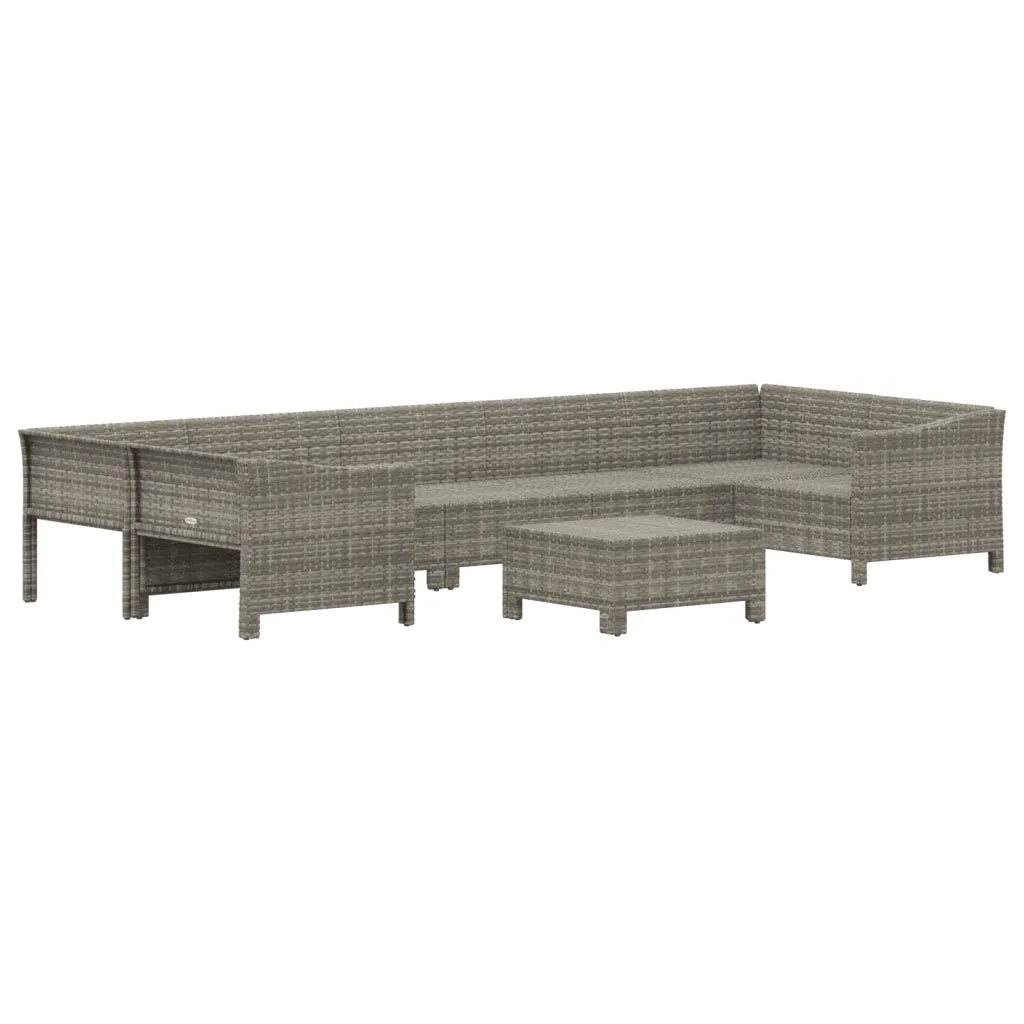 Set Divani da Giardino 8 pz con Cuscini in Polyrattan Grigio 3187303