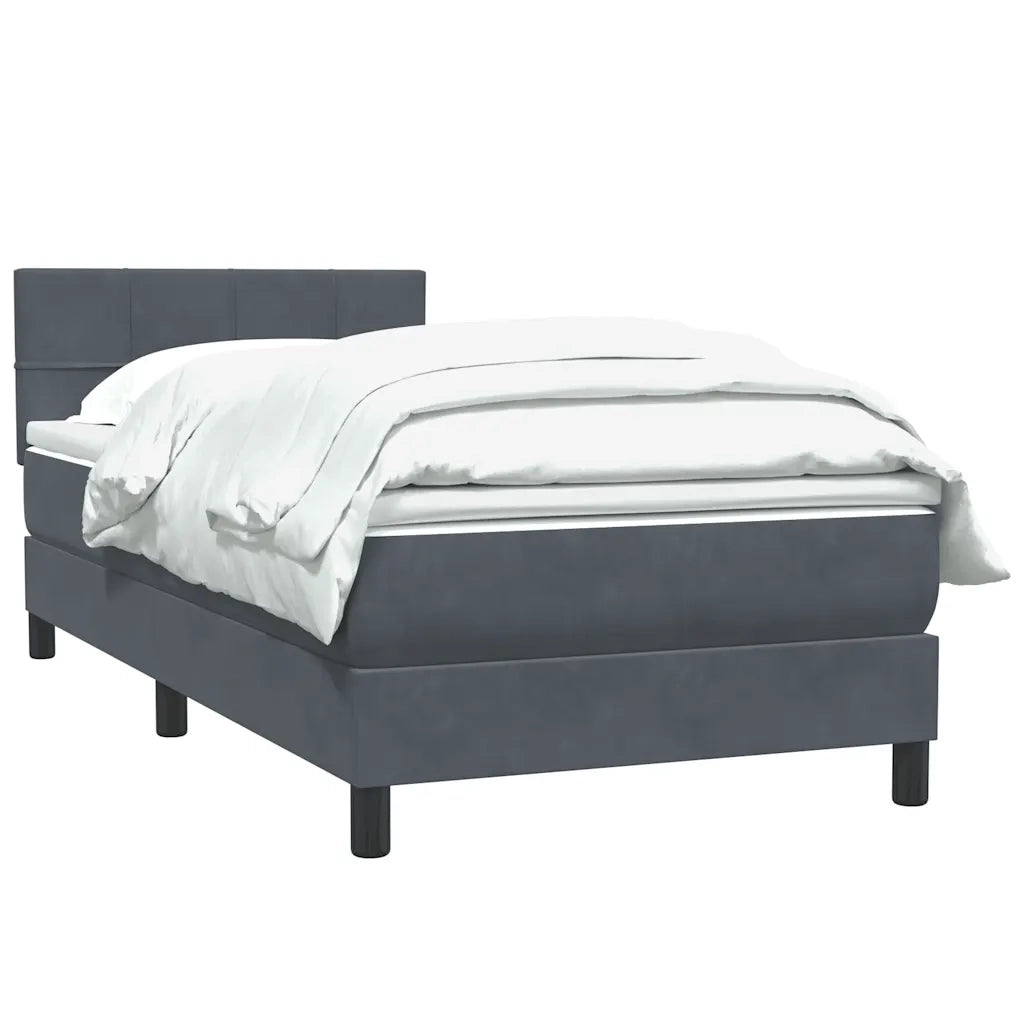 Giroletto a Molle con Materasso Grigio Scuro 80x220 cm Velluto 3316234