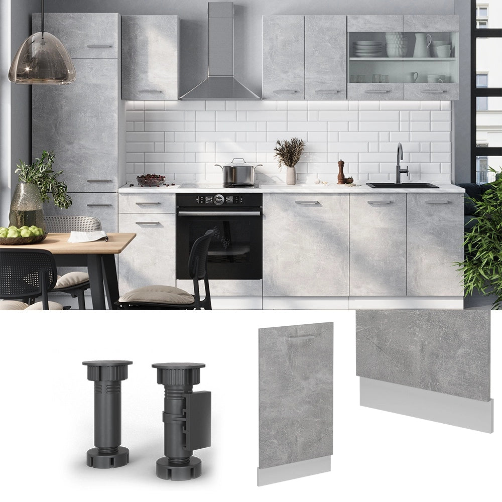 Pannello frontale R-Line Calcestruzzo/Bianco 45 cm, PL Marmo Vicco