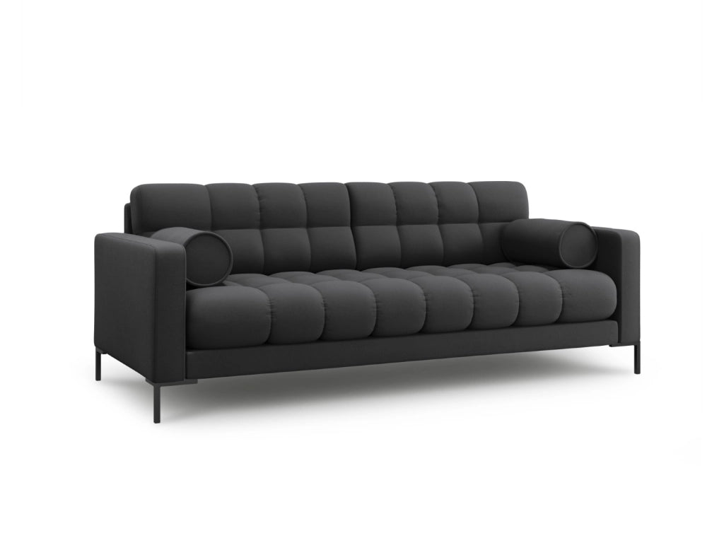 Cosmopolitan Design - Divano "Bali" 4 posti in tessuto strutturato grigio scuro 