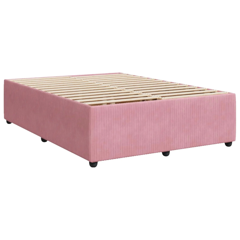 Letto box spring con materasso Rosa 160 x 200 cm Velluto 3453184