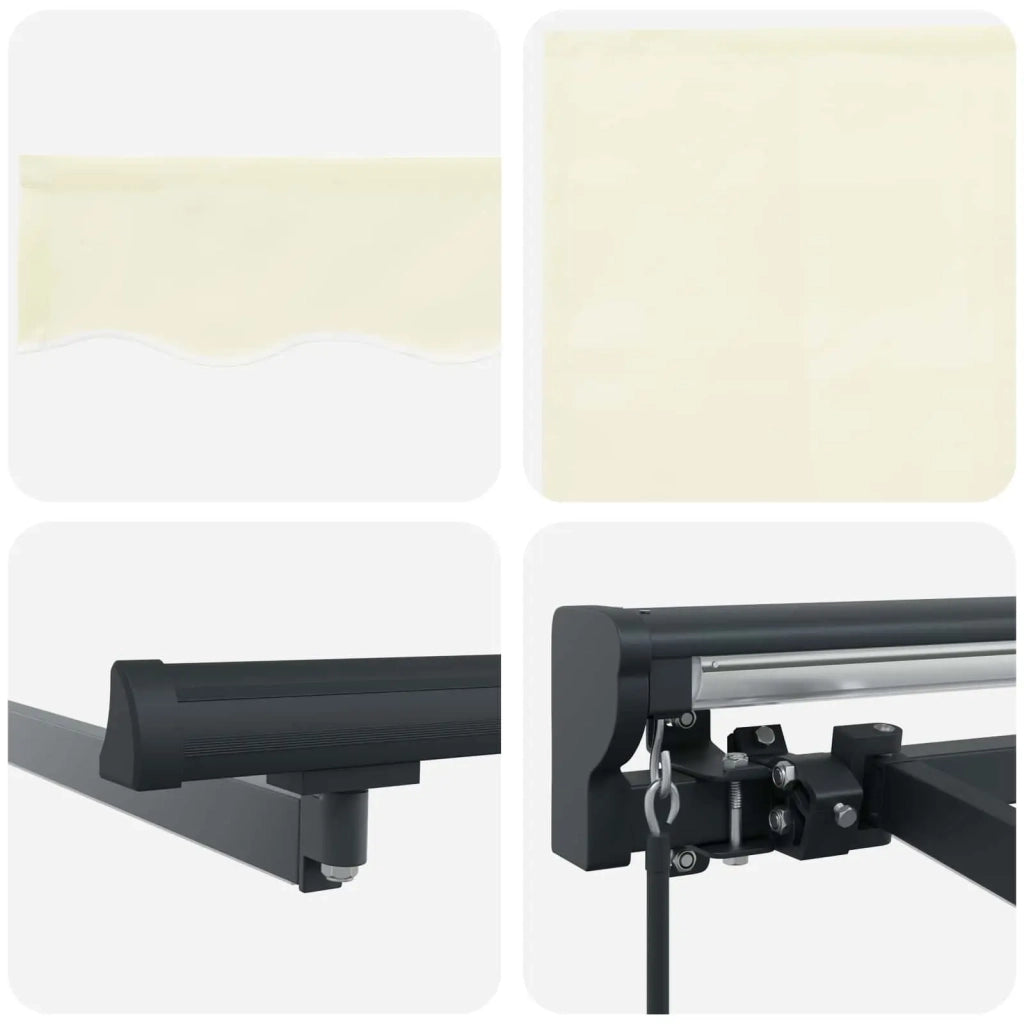 Cornice per Tenda Manuale con LED Crema e Antracite 4,5 × 3,5 m 3420896
