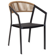 Sedia in alluminio nero 57x62x78