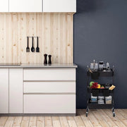 Trolley per cucina - 3 livelli - 40D x 30B x 70H CM - Bianco