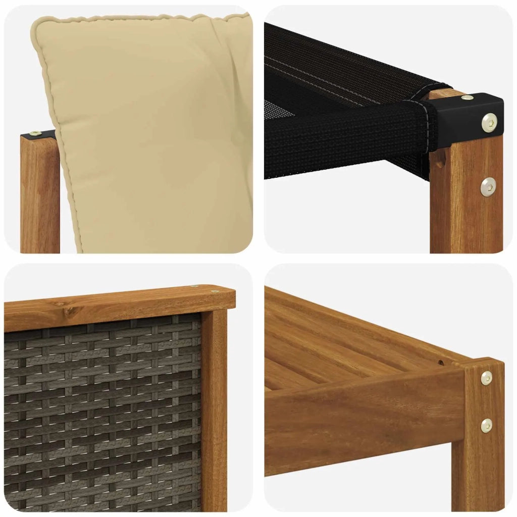 Set di divani da esterno con cuscino 7 pcs Naturale e Beige 3382077