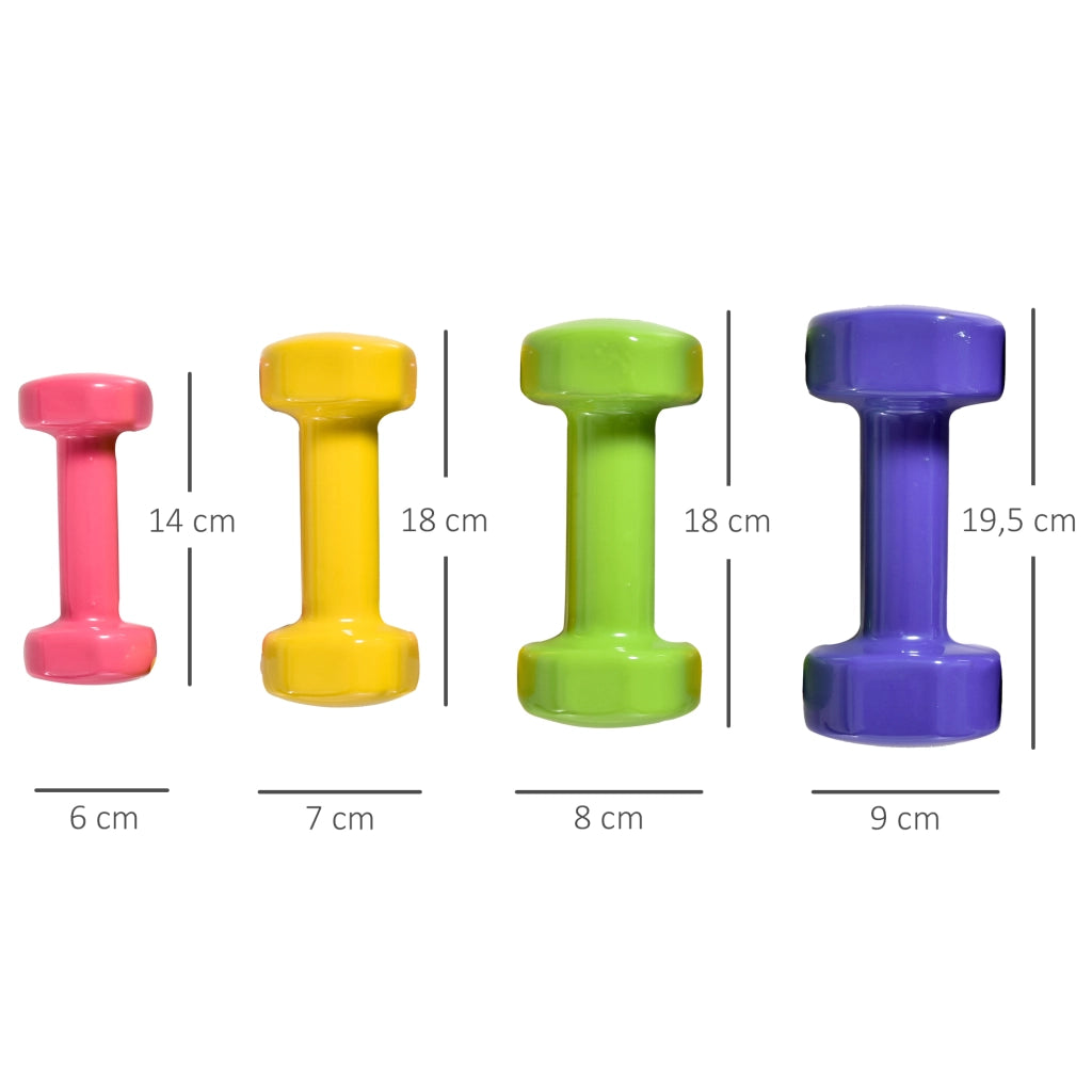Set Manubri Esagonali 20kg ¨C Xylo ¨C 8 Pezzi Rivestimento Poliuretano Multicolore