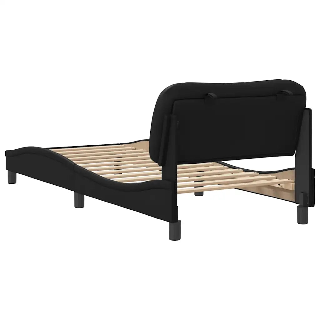 Giroletto senza Materasso Hvar Nero 90x200 cm in Similpelle
