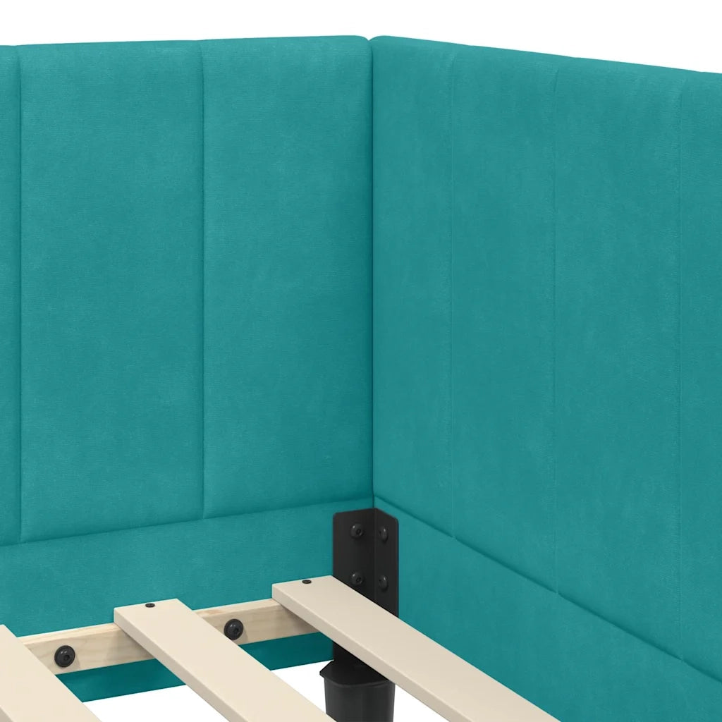 Struttura Letto Angolare con Materasso 2 pcs Turchese Velluto 3393886