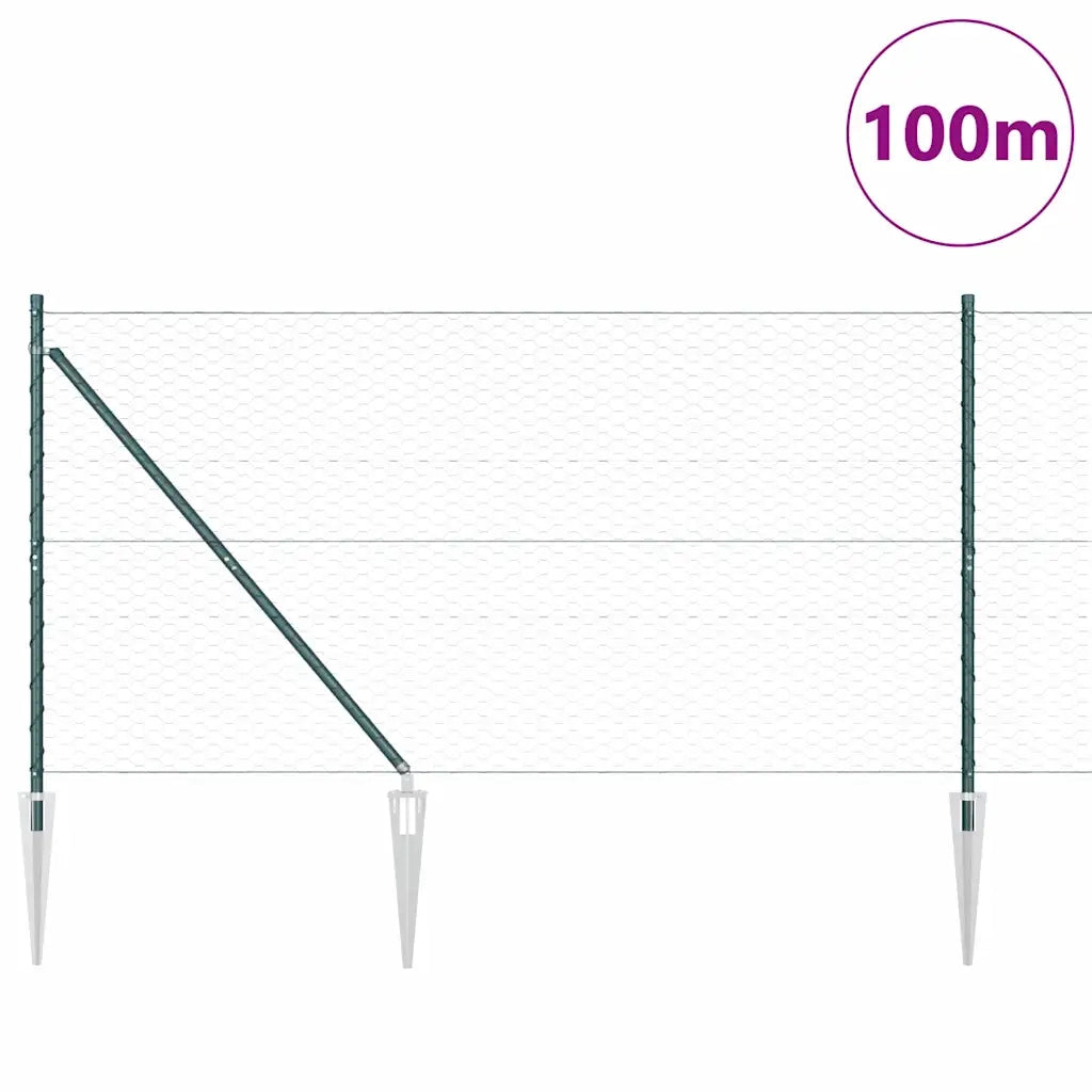 Palo della recinzione Verde 100 x 1,2 m (rete da 36 mm)