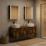 Set di Armadi da Bagno 5 pcs Rovere Fumo 53 x 15,5 x 70 cm 3406611