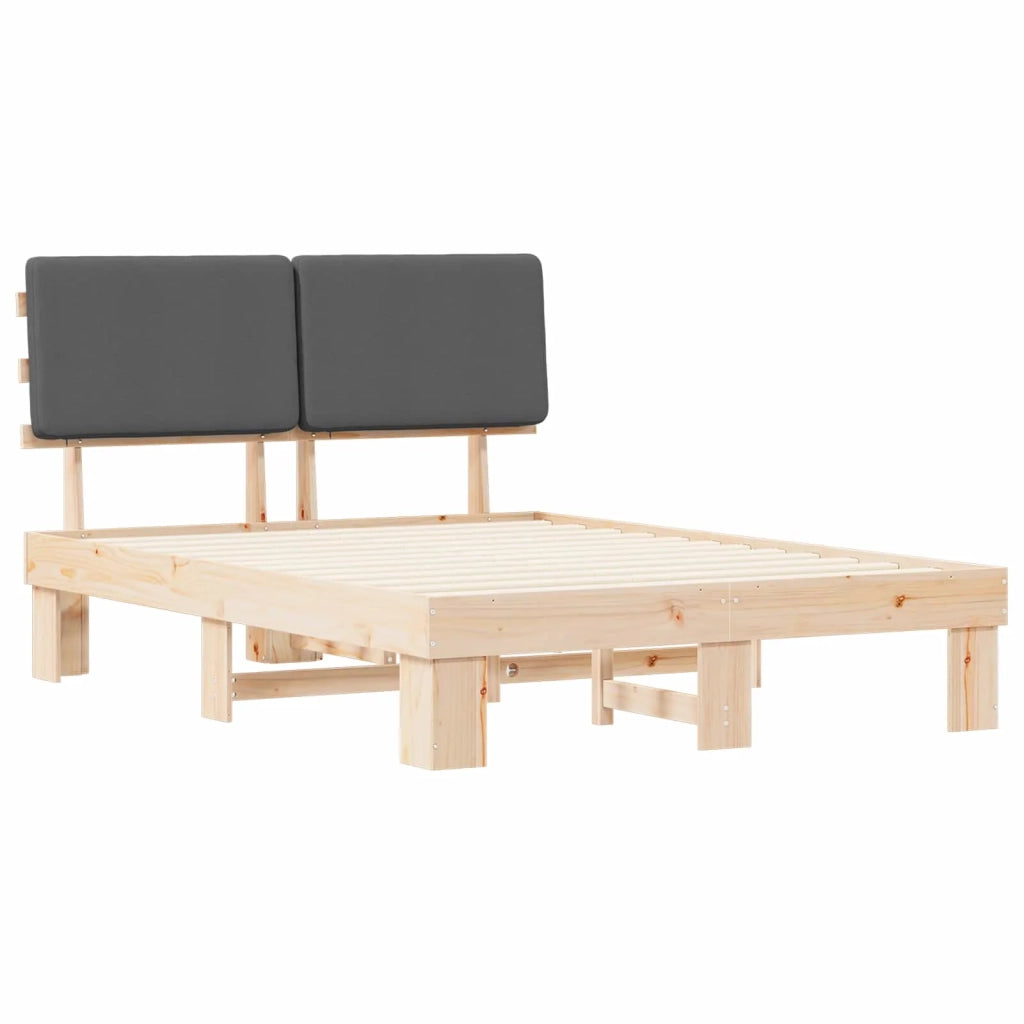 Letto con Testiera Rivestita Grigio scuro 160 x 200 cm 877335