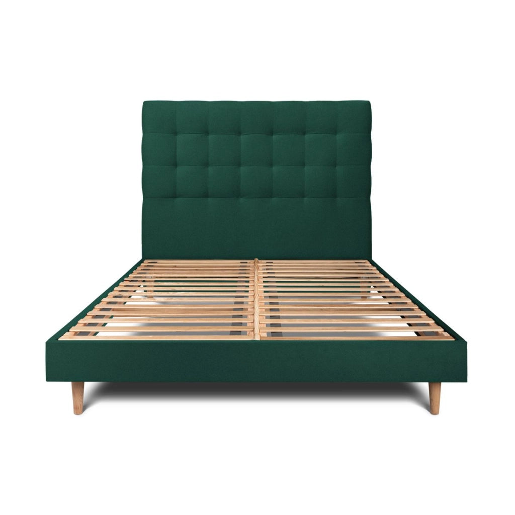 Letto 200x200 cm con testata imbottita - Tessuto velluto