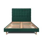 Letto 200x200 cm con testata imbottita - Tessuto velluto
