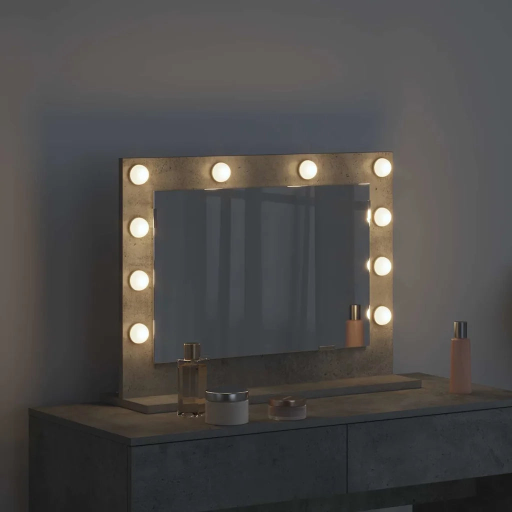 Specchio da Vanità Grigio cemento 60 x 45 x 18 cm Rettangolare 868312