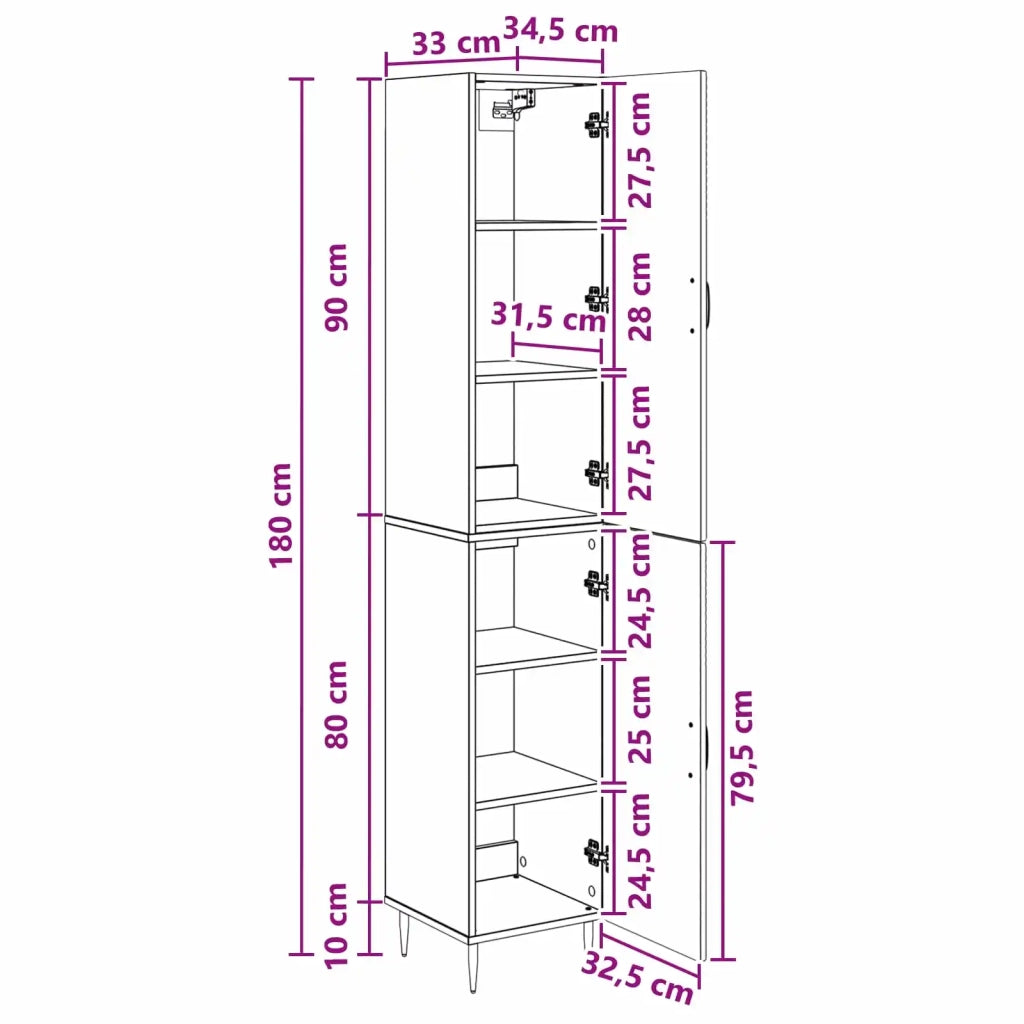 Set di armadi 2 pz Nero Legno ingegnerizzato 3416629