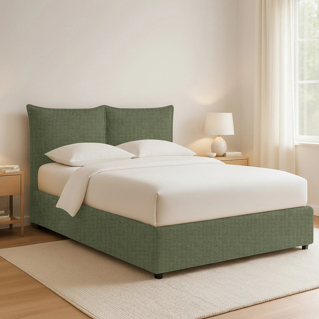 Malton, Letto Piazza e Mezza Sfoderabile Made in Italy, Verde