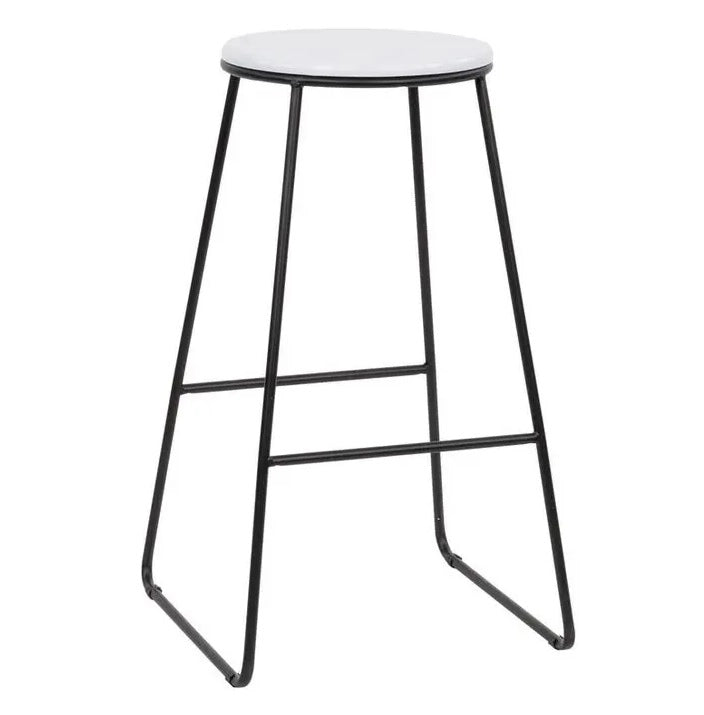 Sgabello da Bar Struttura in Metallo Achelor Nero e Bianco 32 x 32 x 71 cm