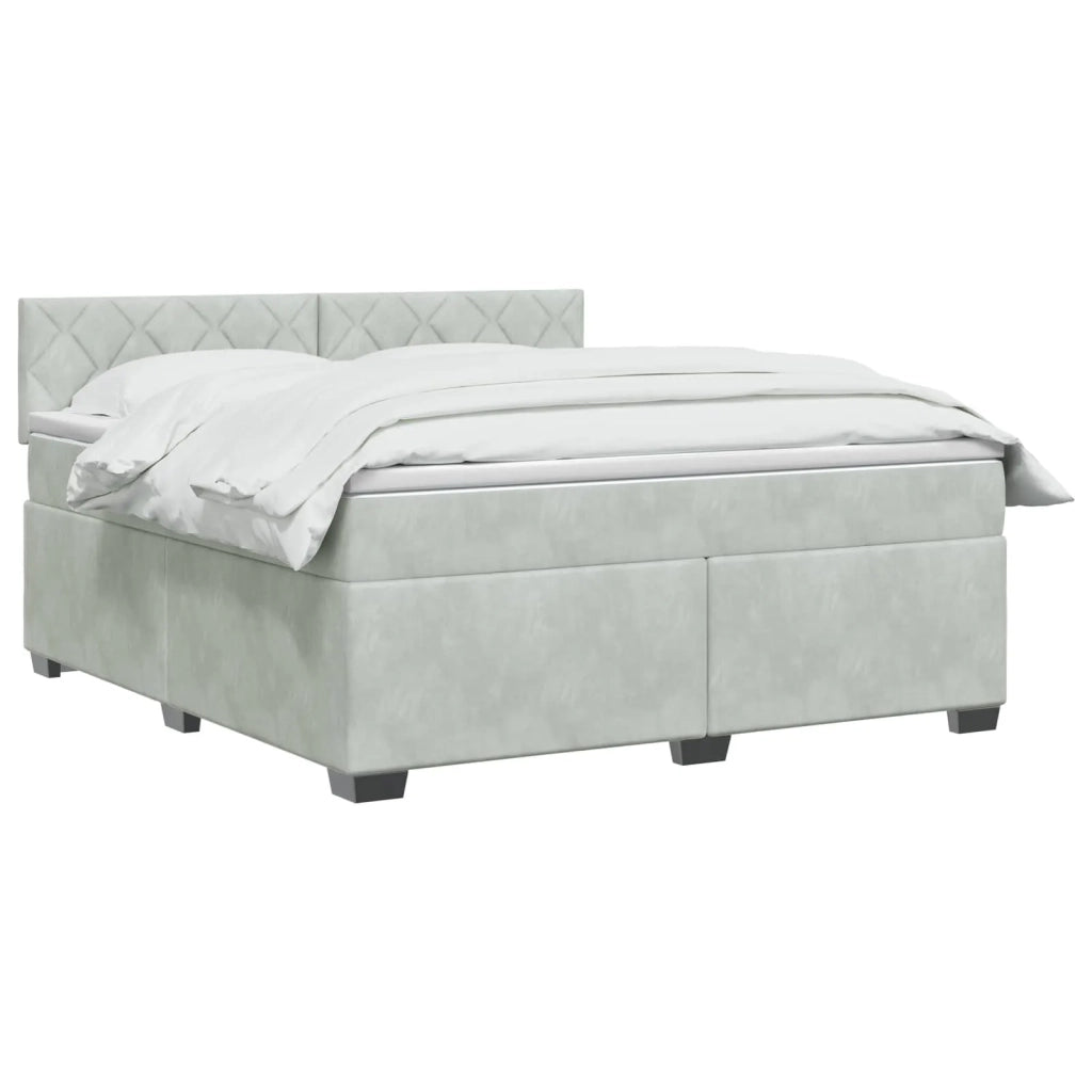 Letto box spring con materasso Grigio Chiaro 140 x 190 cm 3450716