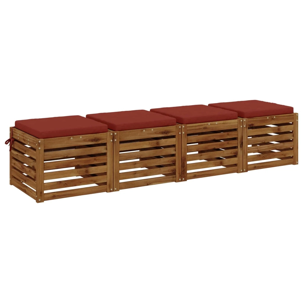 Cuscini per Sedia in 4 Pezzi SOEST 4 pz 100% Poliestere Rosso 944448