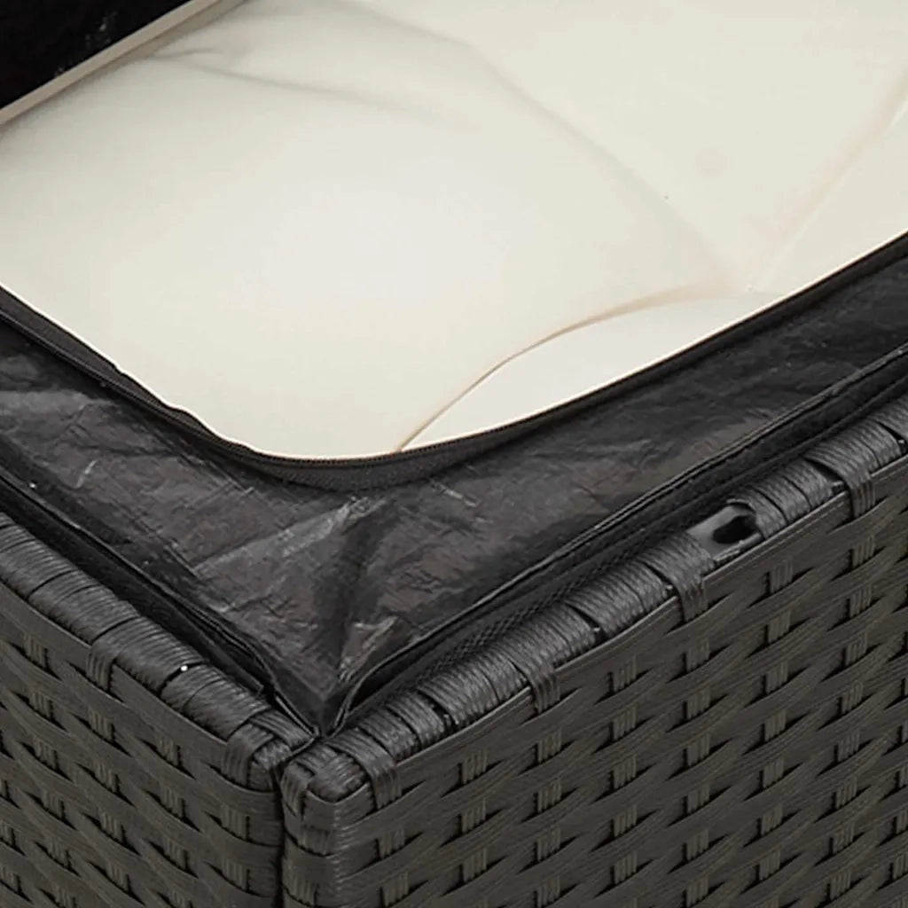Set Divani da Giardino 5 pz con Cuscini in Polyrattan Nero 3255916
