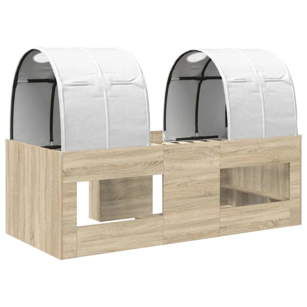 Letto con Tunnel 3 pz Sonoma e Bianco Legno ingegnerizzato 3423581