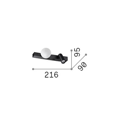 Applique Binomio Led 6W Luce Calda Ottone Dimmerabile Ideal Lux