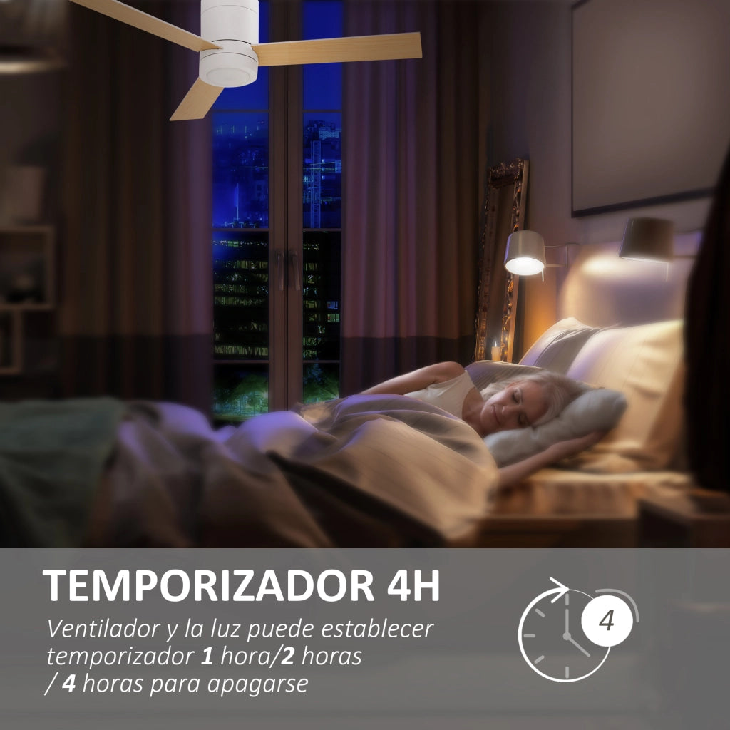 Ventilatore a Soffitto con Luce LED ¨C Minimal ¨C Bianco ?112x25 cm 48W