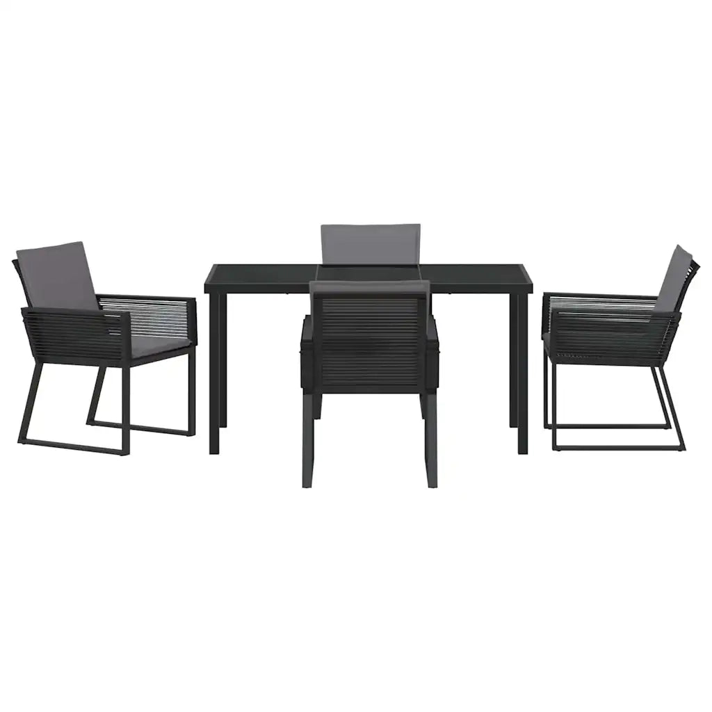 Set da Pranzo per Giardino 5 pcs Nero 3379319