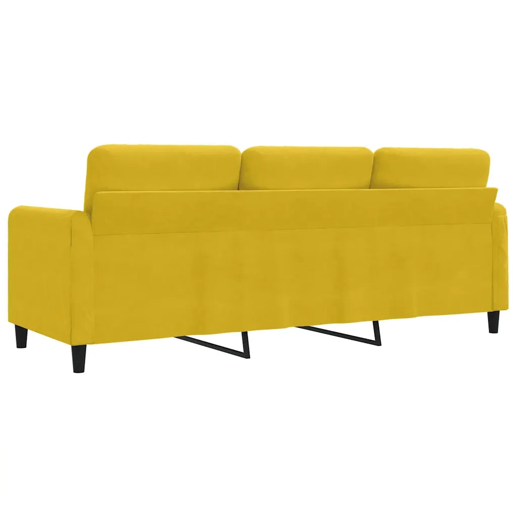 Divano a 3 Posti-Sofa 3 Posti Giallo 180 cm in Velluto 715465
