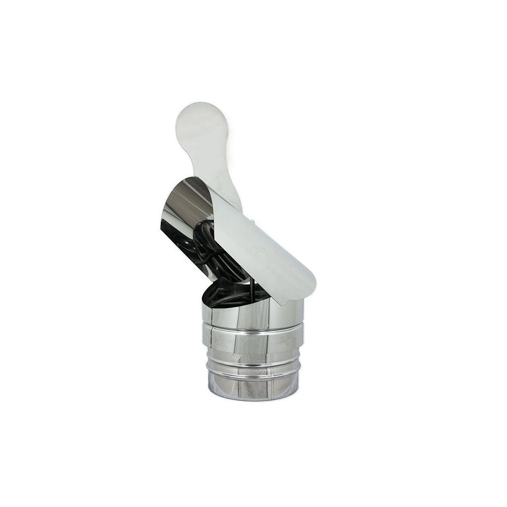 Fumaiolo gallo da 250mm in acciaio inox base tonda innesto m maschio