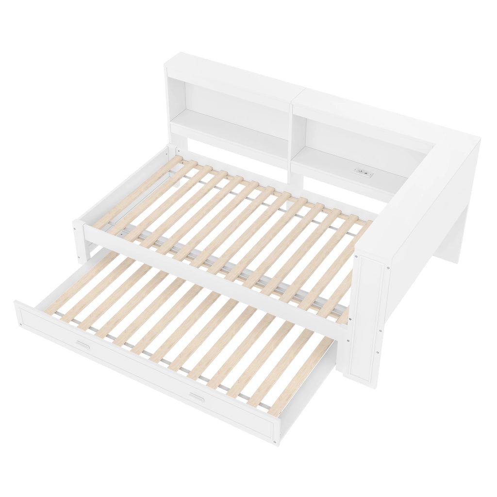 Letto Singolo con LED e Presa USB ¨C MINIMAL ¨C Bianco 90x200