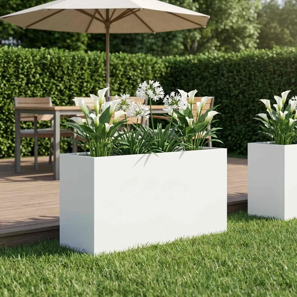 Vaso da giardino Bianco 100 x 30 x 50 cm 8005626