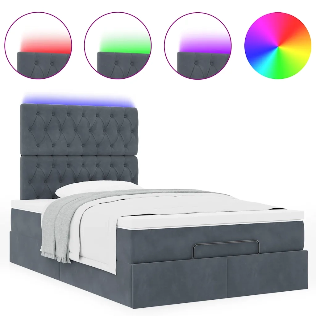 Struttura Letto Pouf con Materassi 120x200 cm Velluto 3314385
