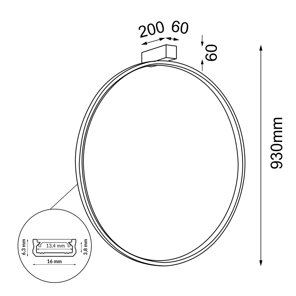 Applique anello oro Ø87 LED 27W 4000K neutra AGARO Shilo