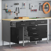 Mobile da lavoro 3 pcs Nero e Grigio 150 x 55 x 85 cm 3321370